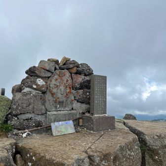 南峰に寄ってから下山開始。

こっちの方が標高高いんだね。2454m⛰️

