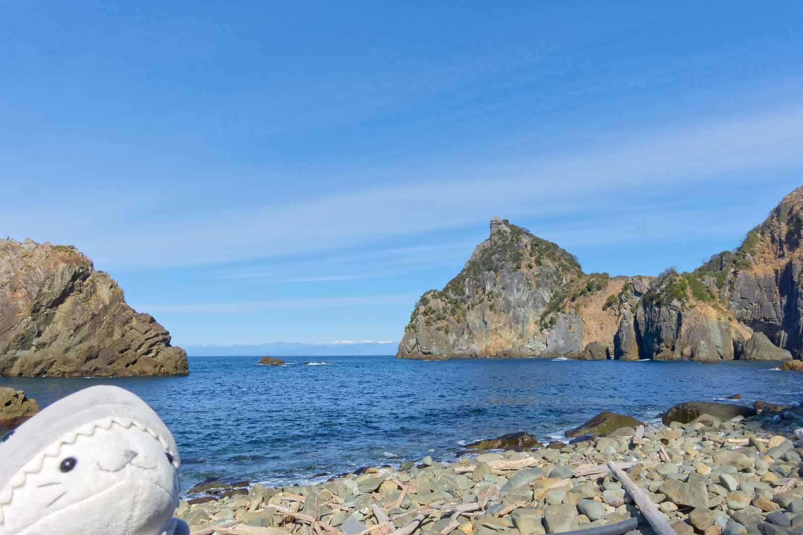 烏帽子山登山口-烏帽子山-雲見温泉バス停-千貫門海岸遊歩道 周回コースの写真