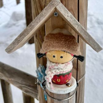 冬装備のさんまるちゃん。