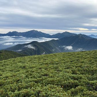 おかわりイザルガ岳。今日は遠くの方までお山が見えます〜😍右から茶臼岳、上河内岳、聖岳