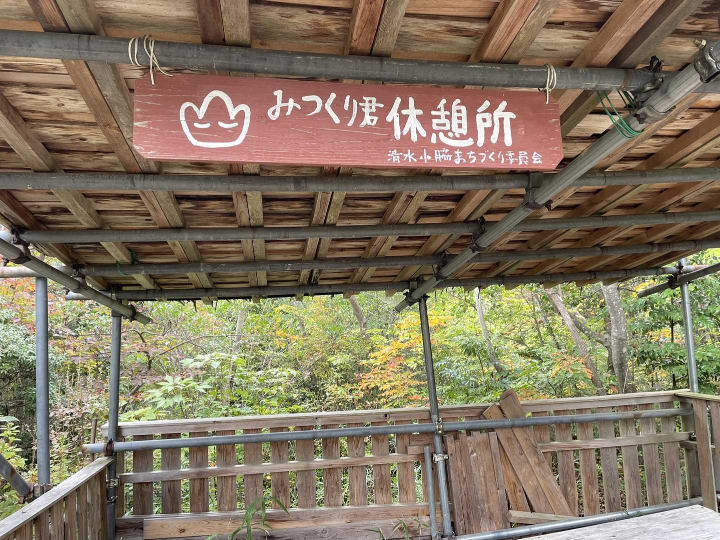 太郎坊山から、箕作山へ。移動の途中に可愛い休憩場