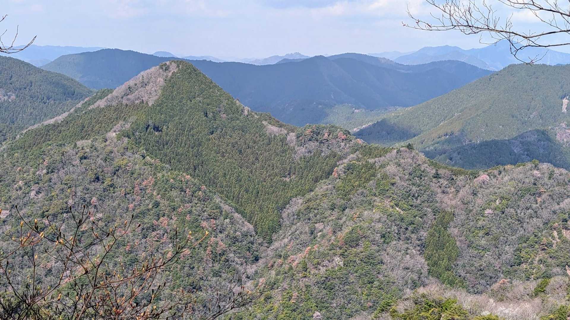 前方に明神山
今日は行かない