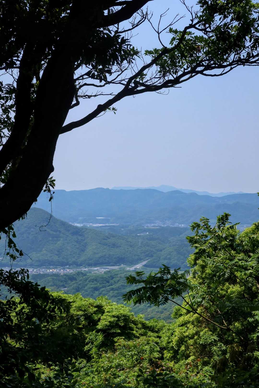 こちらも山頂標識無かった 木々の間から 眺望少し