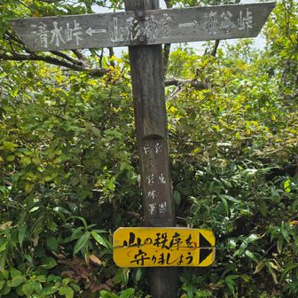 山形神室岳をちょっと過ぎて仙台神室岳を見た時、ほんと遠くて行くか戻るか本気で悩んだ。