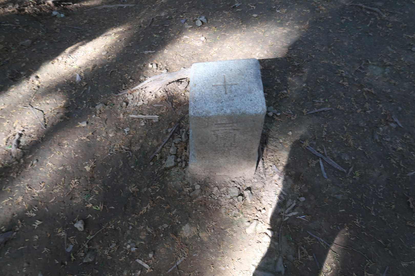 平坦な場所ですがベンチも何も無いので、三角点に腰掛けてお昼休みにしました。