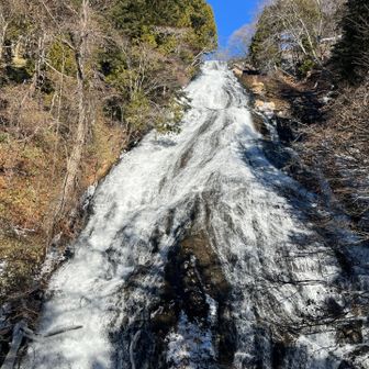 湯滝バス停からスタート　
シャボン玉とアヒル製造機忘れたー
