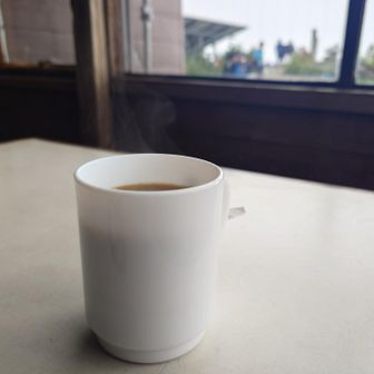 尊仏山荘でコーヒータイム