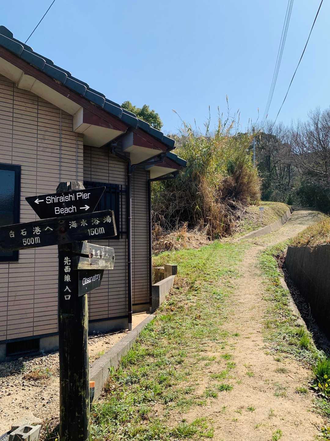 ここから登山じゃな