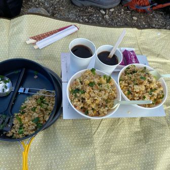 山頂でお昼ご飯