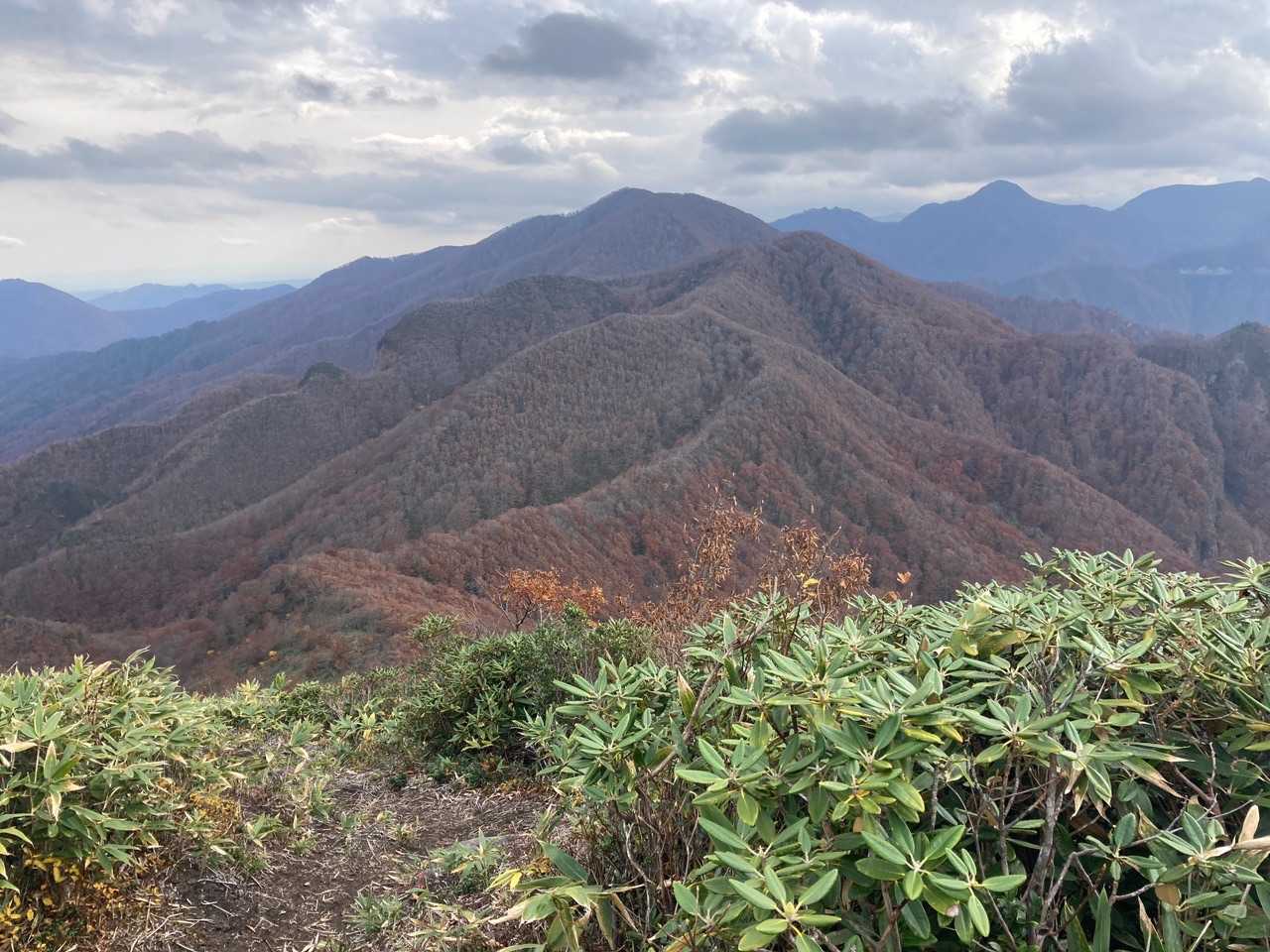 歩いてきた山、戻ります。