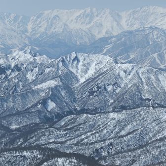 白馬三山と
東山、天狗の鼻👺アップで