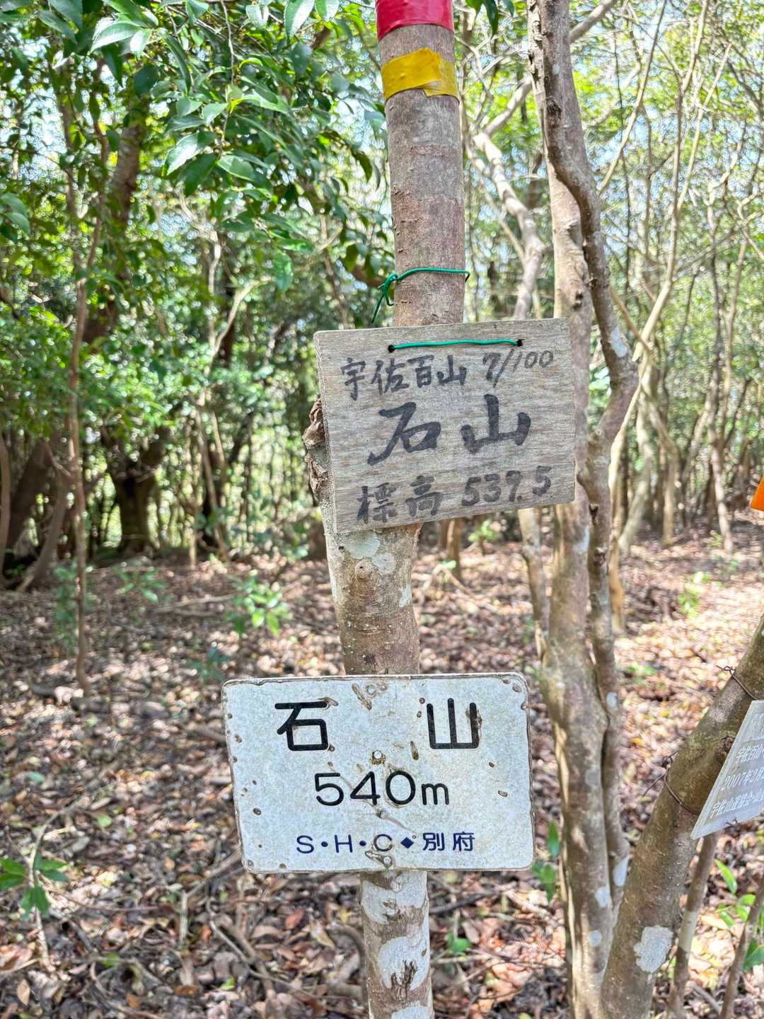 古城跡妙見山登山口-妙見山-谷山-石山-鬼落山-石山登山口 周回コースの写真