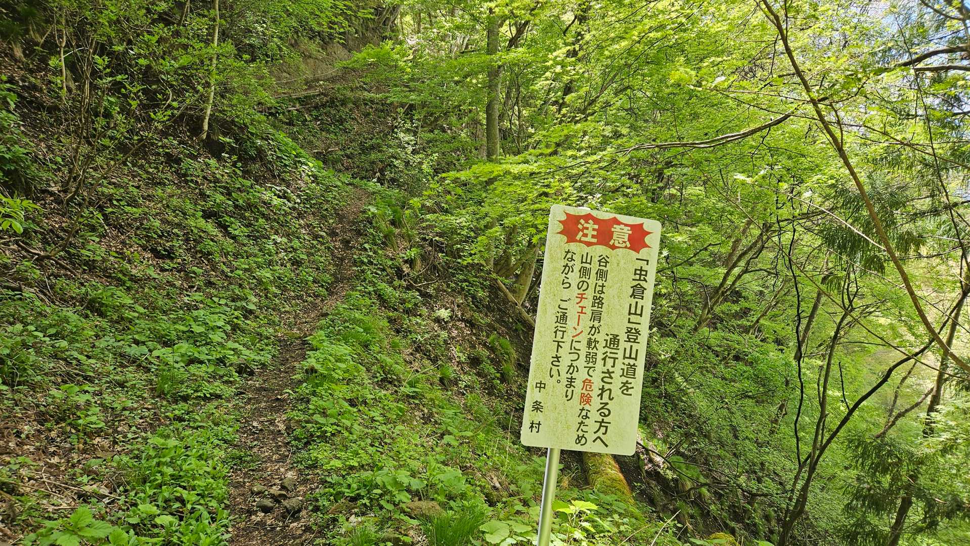 虫倉山登山道入口-虫倉山 往復コースの写真