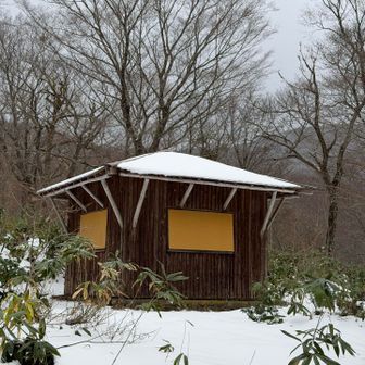 出雲峠避難小屋
雪の量はまだまだですね😅