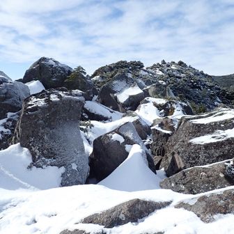 風で足跡がかき消されているので、悩みながら進む。