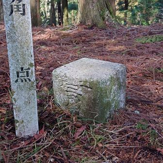 高須ノ峰山頂にある三等三角点▲
頑張った証にタッチ✋しておきます。