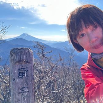 富士山と標識と自分が入るー