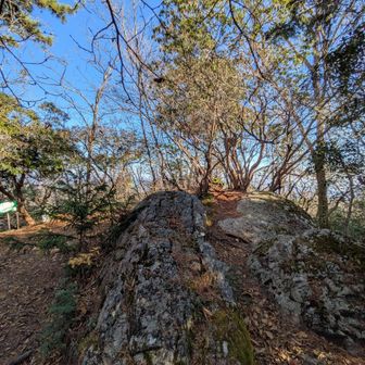上高岩山山頂。こちらも眺めはいまひとつ