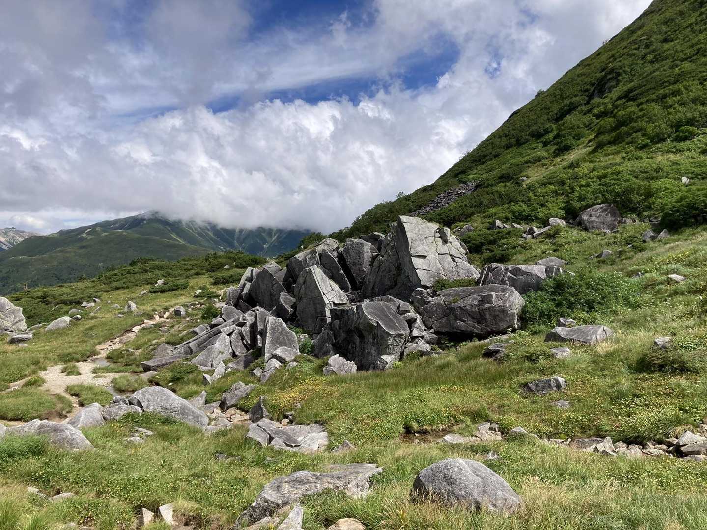 北ノ俣岳-赤木岳-中俣乗越-黒部五郎岳 縦走コースの写真