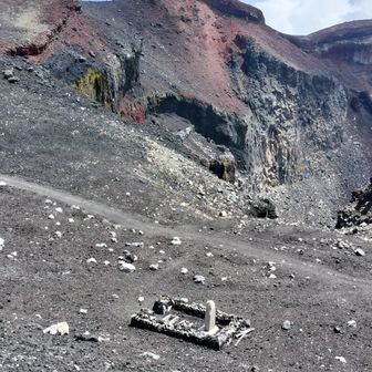 大内院側に何かある😳
（中央の道を含め、一般登山者には開放されてなさそうな場所？）