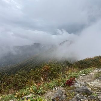大朝日岳は丸一日、姿を見せてくれんかった…