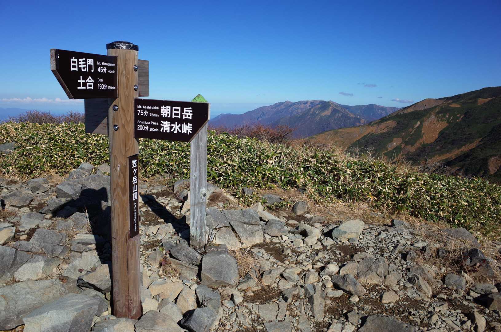 笠ヶ岳山頂に到着