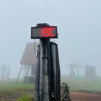 鉢伏山頂はガスガス
雨サーサー
今日に限っては小屋の中に入りたかった笑
膝も御臨終で、あとはゆっくり帰ります☺︎
