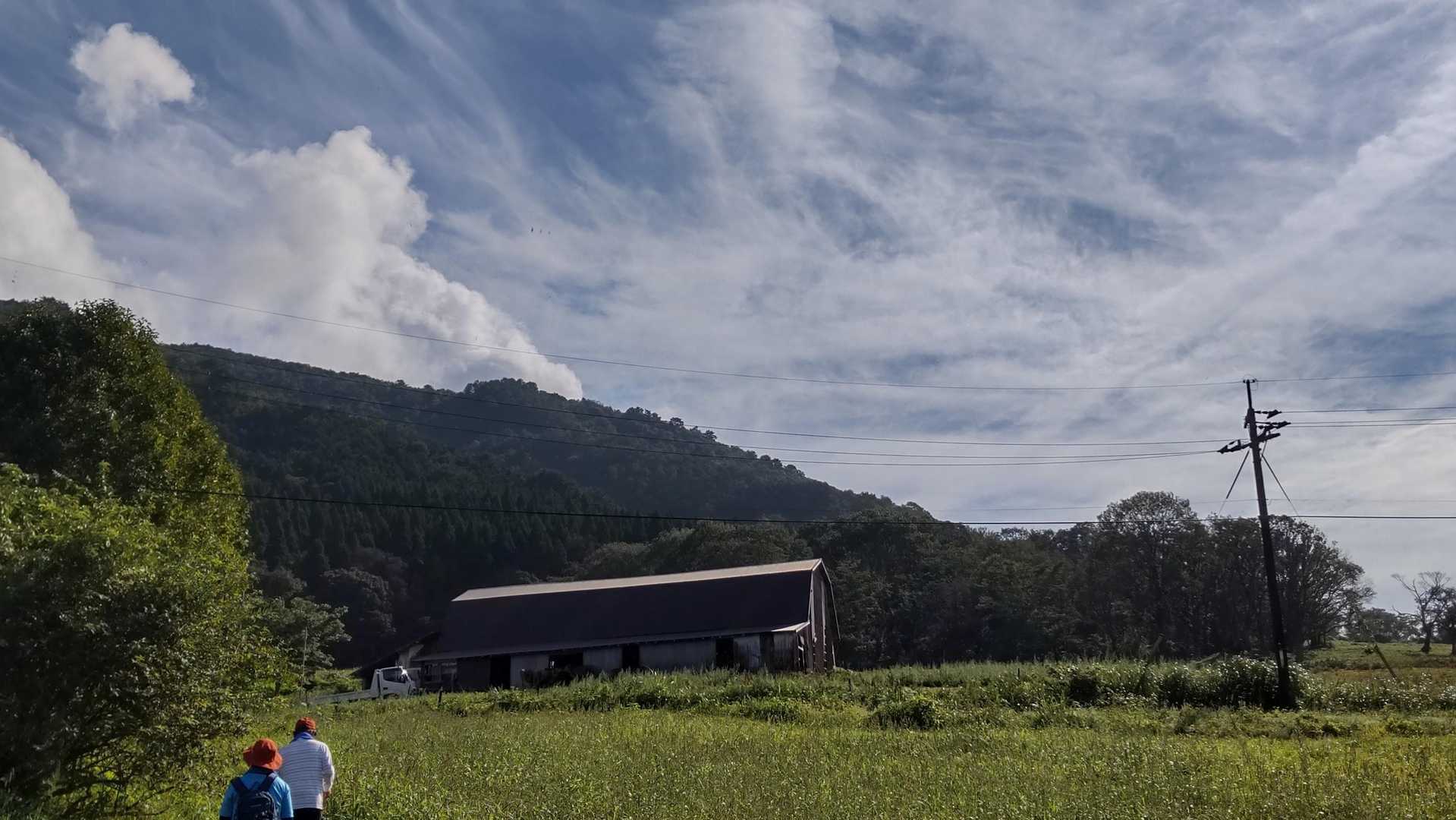 牛舎が見えます。のんびりした蒜山って感じ〰️😌