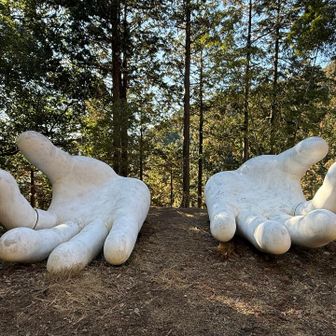 有名な巨大な白い手にも寄りました❗️