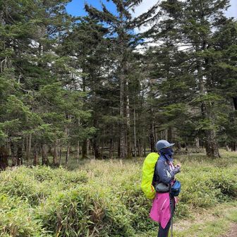 岩ゴロ地帯を脱出して、あれ？青空　暑い🫠
今日は脱いだり着たり忙しい〜