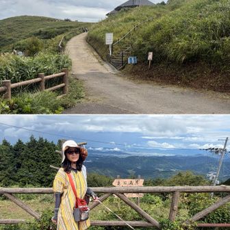 犬旅二日目…🚗移動、生石高原第一🅿️より出発　朝方の☔️で27℃と蒸し暑い