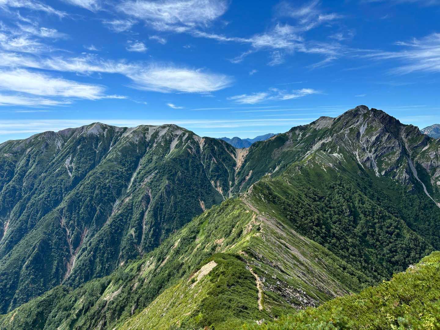扇沢バス停-針ノ木峠-蓮華岳-針ノ木岳-スバリ岳-赤沢岳- 縦走コースの写真