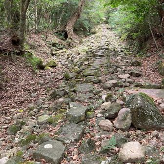 山頂まで続く石の参道
