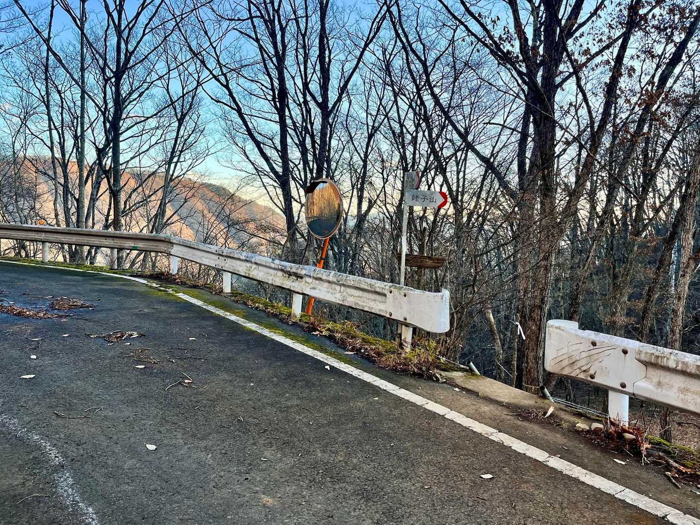 一旦車道に降りガードレールの向こう側から再び登ります💪