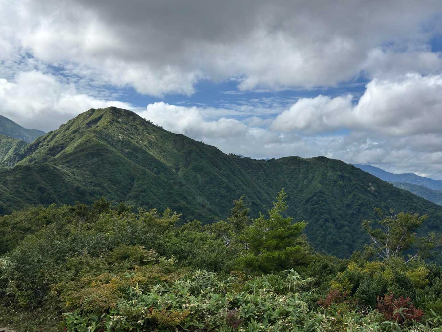 歩いた山並み