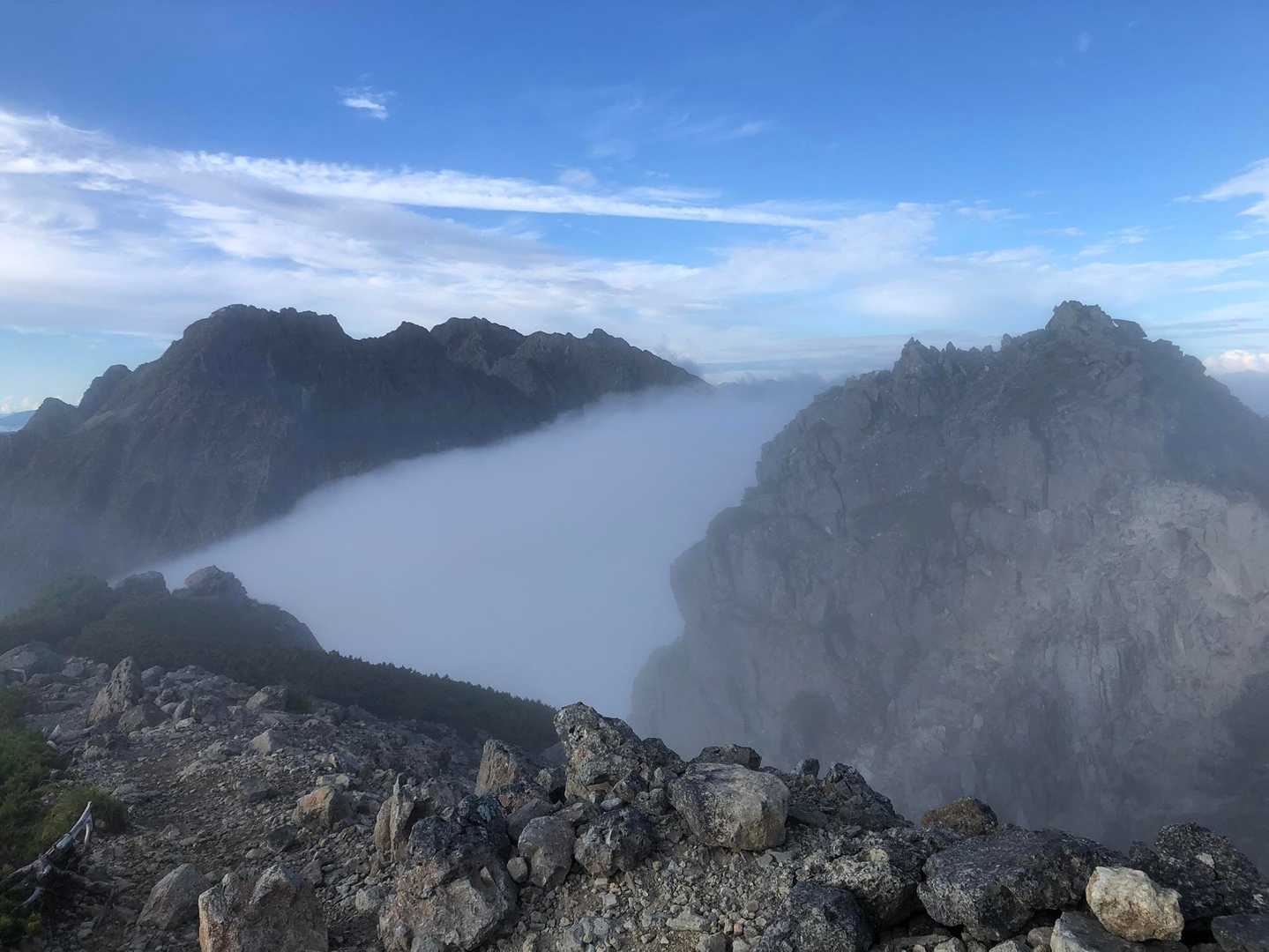 長谷川ピーク-北穂高岳-涸沢岳 縦走コースの写真