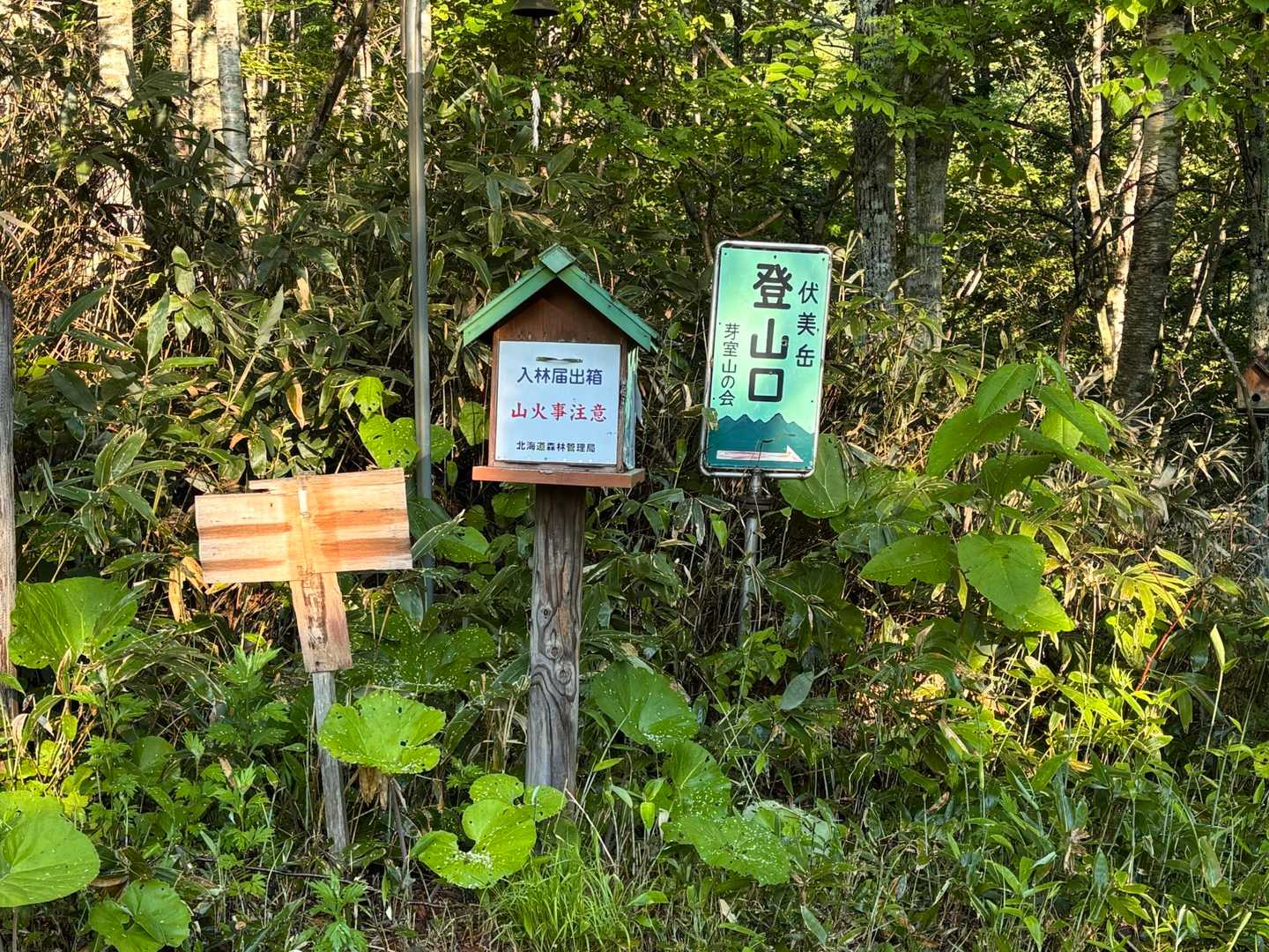 長い林道歩きも終わりやっと登山口　