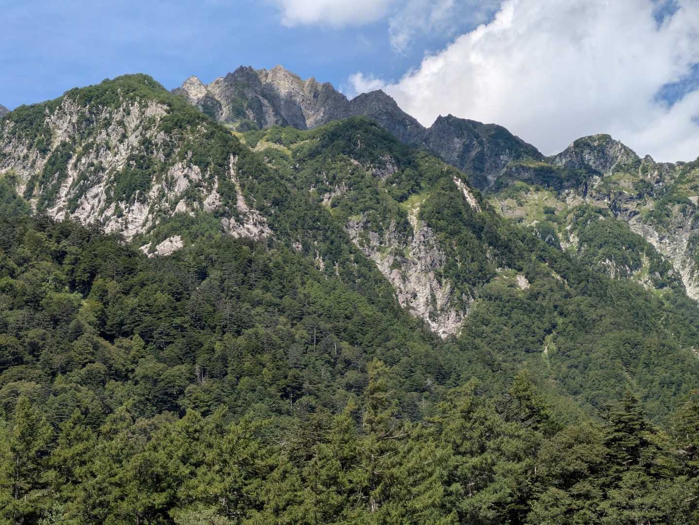 上高地バス停-河童橋-岳沢湿原-明神橋-北穂高岳 縦走コースの写真