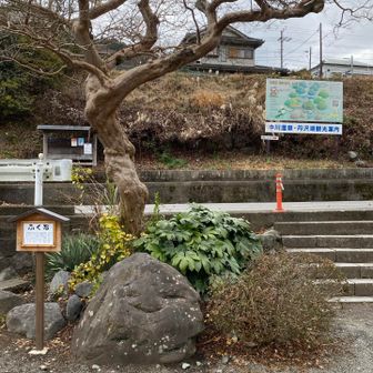 駅広場にふく石🪨　笑顔
