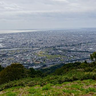 高草山の林道から焼津市。