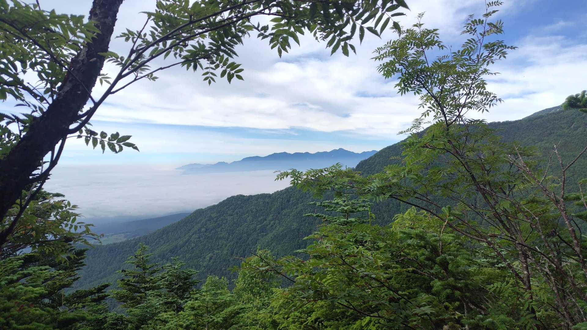 小天狗にて。鳳凰三山から北岳、アサヨ峰までクッキリ。左端は櫛形山。