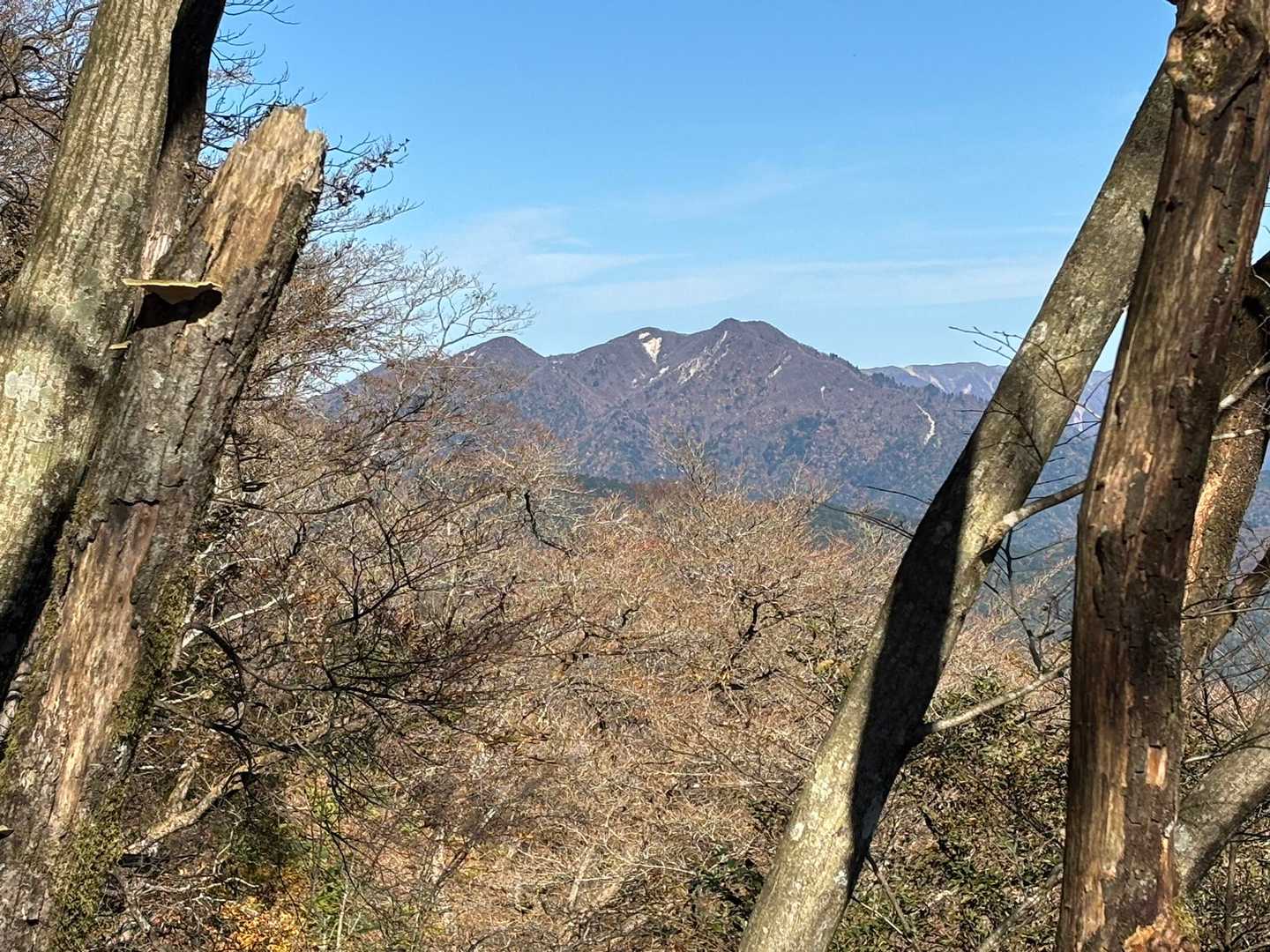 釈迦ヶ岳がチラリ