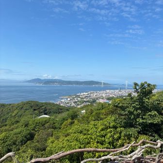旗振山山頂から明石海峡大橋が綺麗に見えました😍