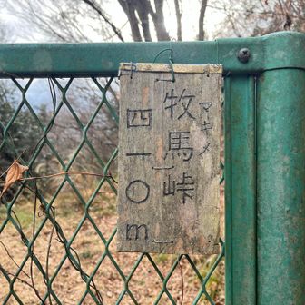 牧馬峠まで下りてきました。