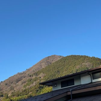 奥に見えているのがこれから登る矢倉岳。
青空！