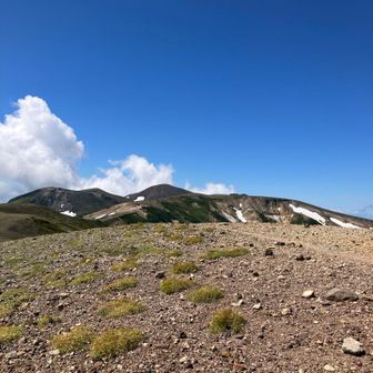 旭岳山頂がだんだん遠くなる