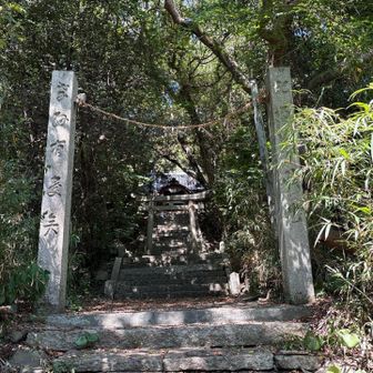 海童神社の脇が登山口とのこと。