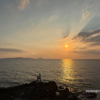 三苫海岸日没前