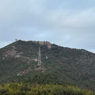 下山してしばらく道路を歩いて駐車場に戻る
今日登った高御位が見えた
