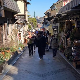 江ノ島神社に続く参道を降ります
